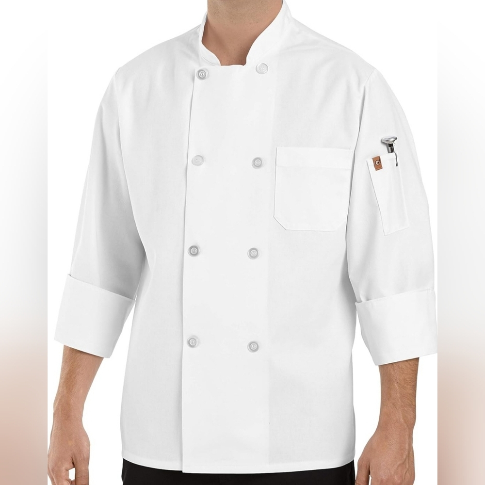 Red Kap 4XL White Double-Breasted Chef Jacket & Hat